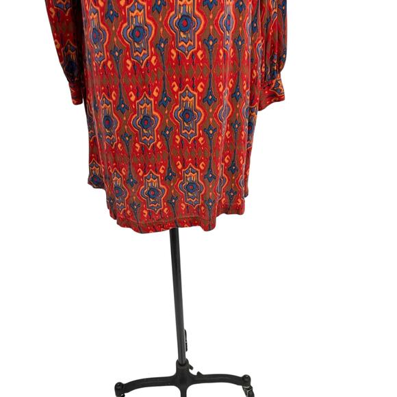 Anthropologie Tiny Rosemary Tunic Dress Long Sleeve Aztec Print Red Size Small - Picture 5 of 12